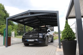 Wiata samochodowa z aluminium SOLAR ENERGO 6x4m z fotowoltaiką 4,56 kW + akumulator 6,2 kW