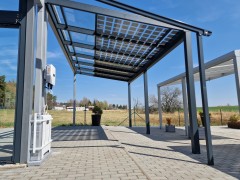 Pergola aluminiowa SOLAR ENERGO z fotowoltaiką i bez podłączenia do sieci, produkcja własna