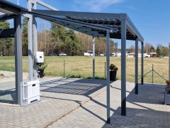 Pergola aluminiowa SOLAR ENERGO z fotowoltaiką i podłączeniem do sieci, produkcja własna