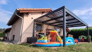 Pergola aluminiowa SOLAR ENERGO z fotowoltaiką i podłączeniem do sieci, produkcja własna