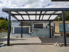 Wiata samochodowa z aluminium SOLAR ENERGO 6x8m z fotowoltaiką 9,12 kW + akumulator 6,2 kW