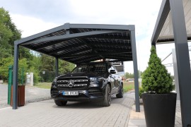 Wiata samochodowa z aluminium SOLAR ENERGO 6x4m z fotowoltaiką 4,56 kW + akumulator 6,2 kW