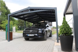Wiata samochodowa z aluminium SOLAR ENERGO 6x4m z fotowoltaiką 4,56 kW + akumulator 6,2 kW