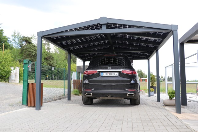 Wiata samochodowa z aluminium SOLAR ENERGO 6x4m z fotowoltaiką 4,56 kW + akumulator 6,2 kW